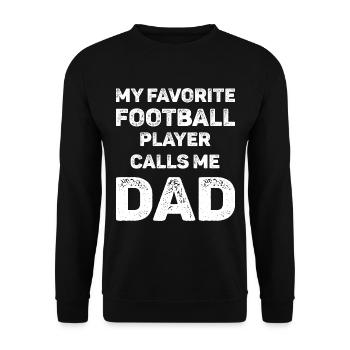 Mon joueur de football préféré m’appelle papa - Sweat-shirt Unisexe - noir - Devant - Alina (178cm) & Michal (187cm)