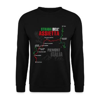Assietta ridge road | Strada dell'Assietta - Unisex Sweatshirt - black - Front - Alina (178cm) & Michal (187cm)