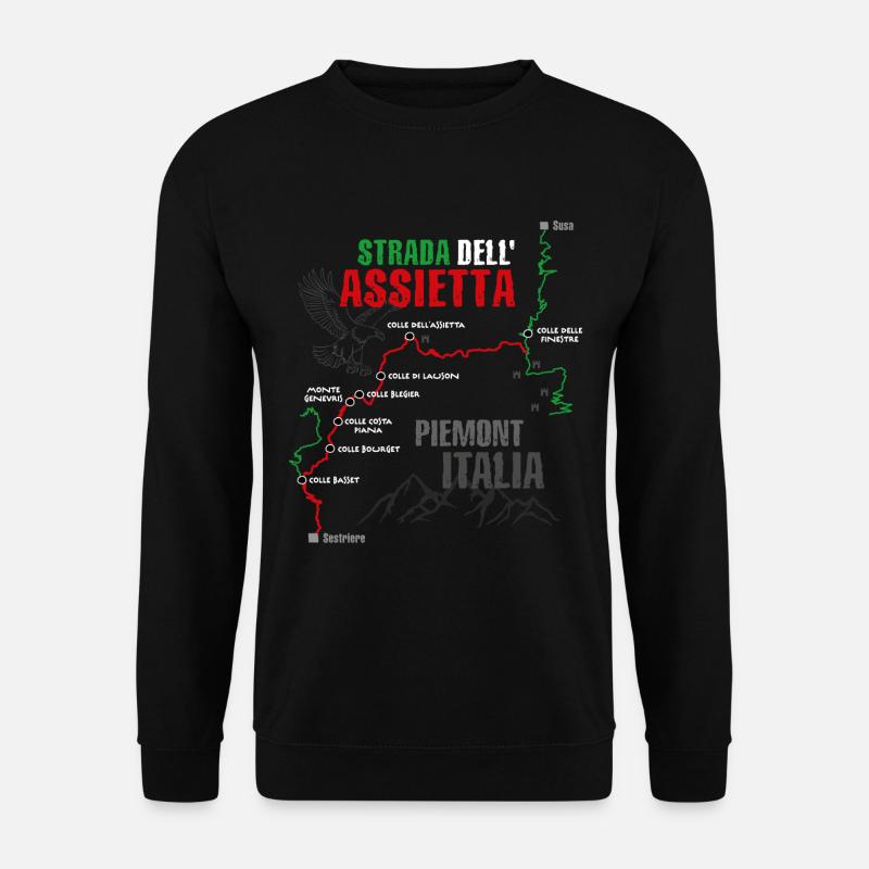 Assietta-Kammstraße | Strada dell'Assietta - Unisex Pullover - Schwarz