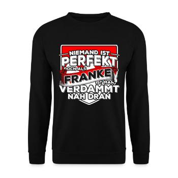 Franken Perfekt - Unisex Pullover - Schwarz - Vorne - Alina (178cm) & Michal (187cm)