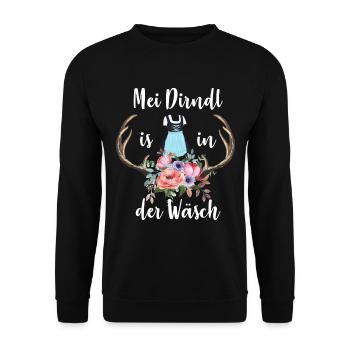 Mon Dirndl est dans la lessive - Sweat-shirt Unisexe - noir - Devant - Alina (178cm) & Michal (187cm)