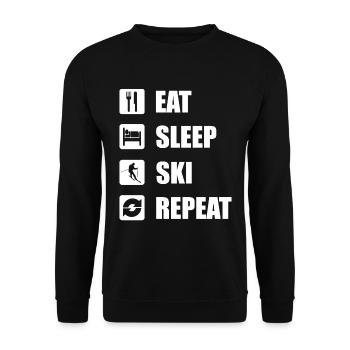 Skifahren - Unisex Pullover - Schwarz - Vorne - Alina (178cm) & Michal (187cm)