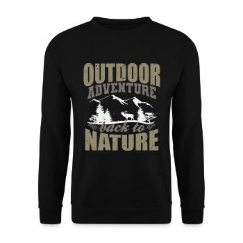 Aventure en plein air camping randonnée - Sweat-shirt Unisexe - noir - Devant - Alina (178cm) & Michal (187cm)