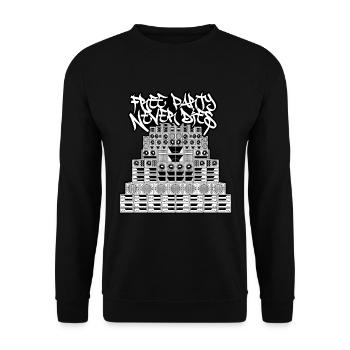 Free Party Never Dies - Unisex Sweatshirt - black - Front - Alina (178cm) & Michal (187cm)