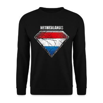 Symbole du drapeau du super-héros des Pays-Bas - Sweat-shirt Unisexe - noir - Devant - Alina (178cm) & Michal (187cm)