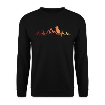 Puffin Heartbeat Puffin Puffin - Unisex Sweatshirt - black - Front - Alina (178cm) & Michal (187cm)