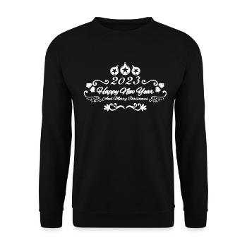 Joyeux Noel bonne Année 2023. Noël Merry Christmas - Sweat-shirt Unisexe - noir - Devant - Alina (178cm) & Michal (187cm)