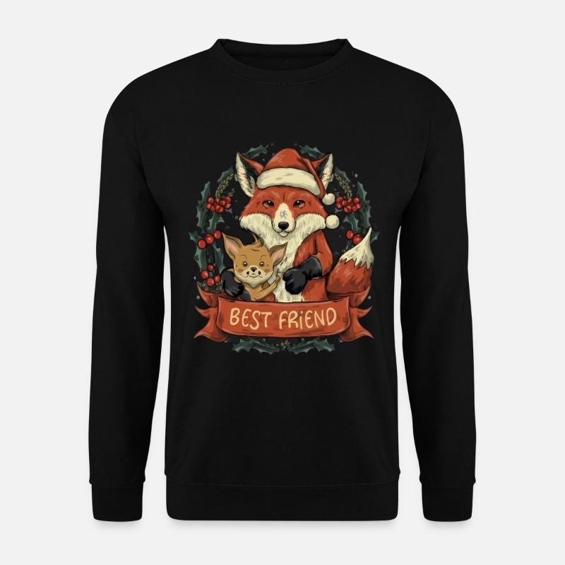 Fox & Rabbit: Best Friends - Unisex Sweatshirt - black