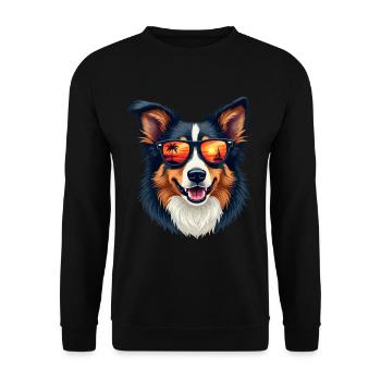 Berger australien portant des lunettes de soleil - Sweat-shirt Unisexe - noir - Devant - Alina (178cm) & Michal (187cm)