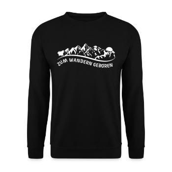 zum wandern geboren1 - Unisex Pullover - Schwarz - Vorne - Alina (178cm) & Michal (187cm)