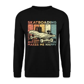 Skate skate skate - Sweat-shirt Unisexe - noir - Devant - Alina (178cm) & Michal (187cm)