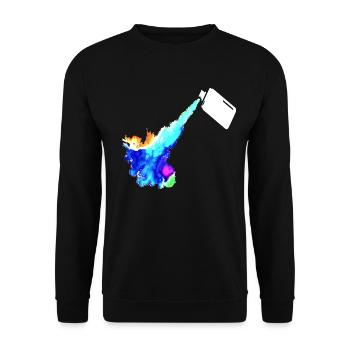 Spray can graffiti art in colorful - Unisex Sweatshirt - black - Front - Alina (178cm) & Michal (187cm)