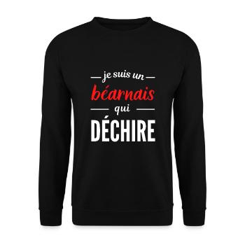Je suis un Béarnais qui déchire - Sweat-shirt Unisexe - noir - Devant - Alina (178cm) & Michal (187cm)