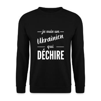 Je suis un Ukrainien qui déchire - Sweat-shirt Unisexe - noir - Devant - Alina (178cm) & Michal (187cm)