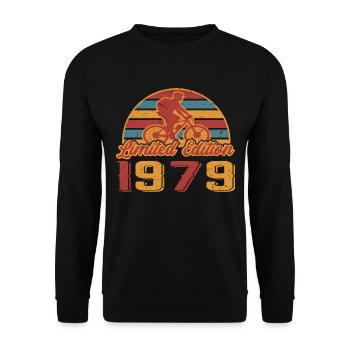 Fahrrad Mountainbike Fahrradfahrer Geburtstag 1979 - Unisex Pullover - Schwarz - Vorne - Alina (178cm) & Michal (187cm)
