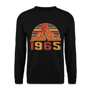 Fahrrad Fahrradfahrer Bike Geburtstag Baujahr 1965 - Unisex Pullover - Schwarz - Vorne - Alina (178cm) & Michal (187cm)