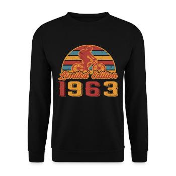Fahrrad Mountainbike Fahrradfahrer Geburtstag 1963 - Unisex Pullover - Schwarz - Vorne - Alina (178cm) & Michal (187cm)