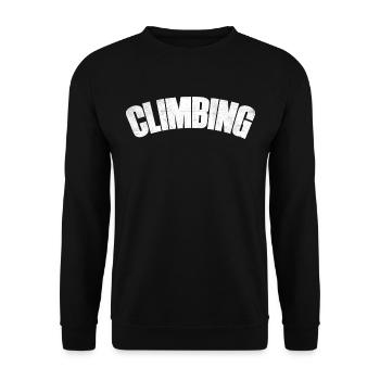 Climbing Schriftzug Kletterer Bouldern Klettern - Unisex Pullover - Schwarz - Vorne - Alina (178cm) & Michal (187cm)