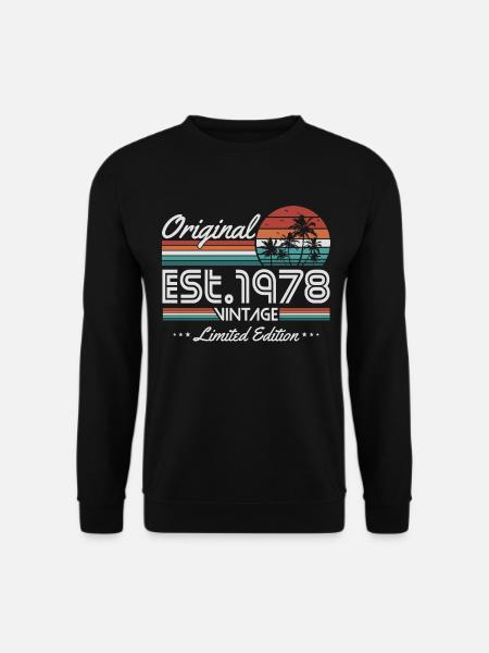 1978 Jahrgang Vintage Retro Geburtstag Geschenk - Unisex Pullover - Schwarz