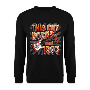 This guy has been rocking since 1993 vintage birthday - Unisex Sweatshirt - black - Front - Alina (178cm) & Michal (187cm)
