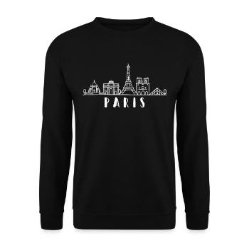 Paris City Skyline France Paris Frankreich - Sweat-shirt Unisexe - noir - Devant - Alina (178cm) & Michal (187cm)
