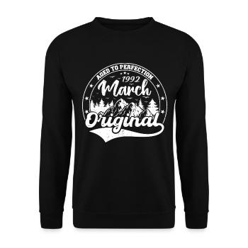 Mars 1992 Vintage Vintage rétro anniversaire - Sweat-shirt Unisexe - noir - Devant - Alina (178cm) & Michal (187cm)
