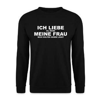 Golfer Golf Golfspieler Golfen Liebe - Unisex Pullover - Schwarz - Vorne - Alina (178cm) & Michal (187cm)