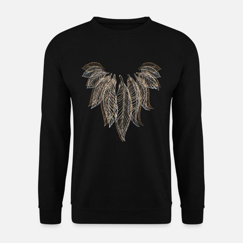 Federn Blätter Talisman Traumfänger - Unisex Pullover - Schwarz