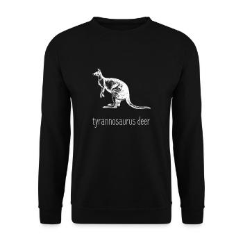 Tyrannosaurus Deer T-Rex dinosaur deer kangaroo - Unisex Sweatshirt - black - Front - Alina (178cm) & Michal (187cm)