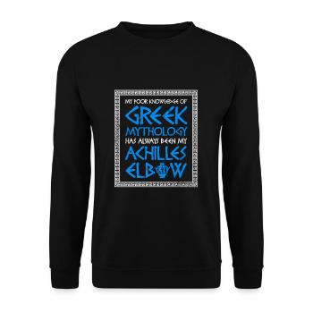 Poor Knowledge Greek Mythology Achilles Elbow - Unisex Sweatshirt - black - Front - Alina (178cm) & Michal (187cm)