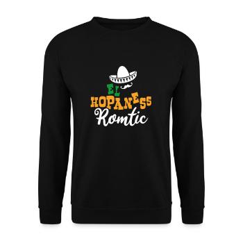 El Hopaness Romtic Hopeless Romantic - Unisex Pullover - Schwarz - Vorne - Alina (178cm) & Michal (187cm)