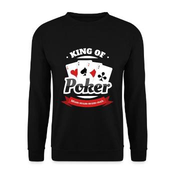 King of Poker Pokerface - Unisex Sweatshirt - black - Front - Alina (178cm) & Michal (187cm)