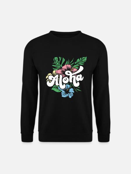 Aloha Hibiscus Hawaii - Unisex Pullover - Schwarz