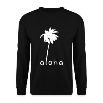 Aloha Palme Hawaii - Unisex Pullover - Schwarz - Vorne - Alina (178cm) & Michal (187cm)