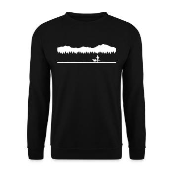 Course de canicross de cross-country avec chien Coureur de Canicross - Sweat-shirt Unisexe - noir - Devant - Alina (178cm) & Michal (187cm)