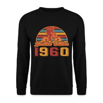 Fahrrad Fahrradfahrer Radfahrer Geburtstag 1960 - Unisex Pullover - Schwarz - Vorne - Alina (178cm) & Michal (187cm)