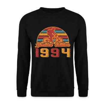 Fahrrad Mountainbike Radfahrerin Geburtstag 1994 - Unisex Pullover - Schwarz - Vorne - Alina (178cm) & Michal (187cm)
