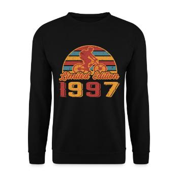 Radfahrer Geburtstag 1997 Fahrrad Mountainbike - Unisex Pullover - Schwarz - Vorne - Alina (178cm) & Michal (187cm)