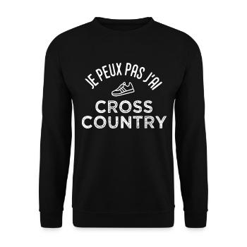 peux pas j'ai cross country running course à pied - Sweat-shirt Unisexe - noir - Devant - Alina (178cm) & Michal (187cm)
