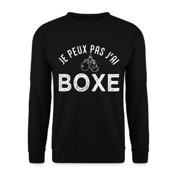 J peux pas j ai boxe Cadeau cool boxe - Sweat-shirt Unisexe - noir - Devant - Alina (178cm) & Michal (187cm)