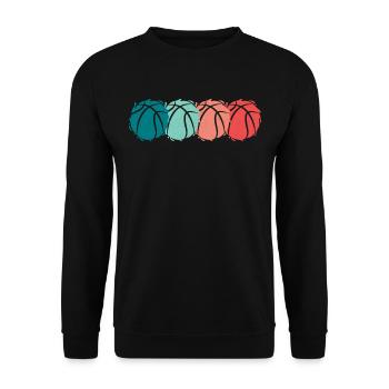 Joueur de basket-ball Ballons Joueur de basket-ball Basket-ball - Sweat-shirt Unisexe - noir - Devant - Alina (178cm) & Michal (187cm)