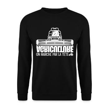 French farmers, farmer, agriculture. - Unisex Sweatshirt - black - Front - Alina (178cm) & Michal (187cm)