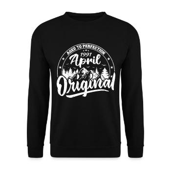 April 1991 Birthday Gift April 1991 Vintage - Unisex Sweatshirt - black - Front - Alina (178cm) & Michal (187cm)