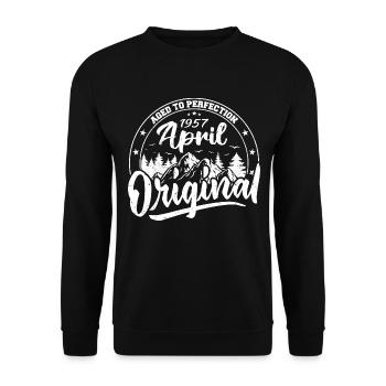 Cadeau d'anniversaire d'avril 1957 Millésime d'avril 1957 - Sweat-shirt Unisexe - noir - Devant - Alina (178cm) & Michal (187cm)