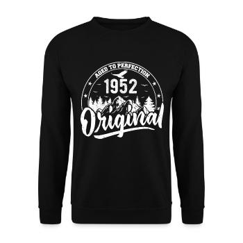 Original 1952 Vintage Geburtstagsgeschenk 1952 - Unisex Pullover - Schwarz - Vorne - Alina (178cm) & Michal (187cm)