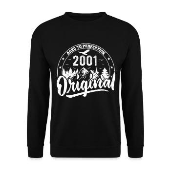 Original 2001 Vintage Birthday Gift 2001 - Unisex Sweatshirt - black - Front - Alina (178cm) & Michal (187cm)