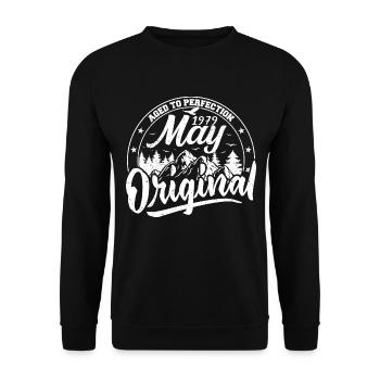 May 1979 Birthday May 1979 Gift May 1979 May - Unisex Sweatshirt - black - Front - Alina (178cm) & Michal (187cm)