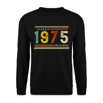 Anniversaire, Classique de 1975 Original, 50 ans - Sweat-shirt Unisexe - noir - Devant - Alina (178cm) & Michal (187cm)