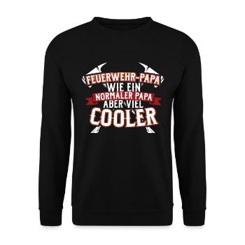 Feuerwehr Papa - Unisex Pullover - Schwarz - Vorne - Alina (178cm) & Michal (187cm)