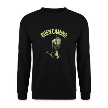 Chemin de Saint-Jacques Pèlerin - Sweat-shirt Unisexe - noir - Devant - Alina (178cm) & Michal (187cm)